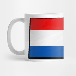 Red, White, and Blue North Dakota Outline Mug